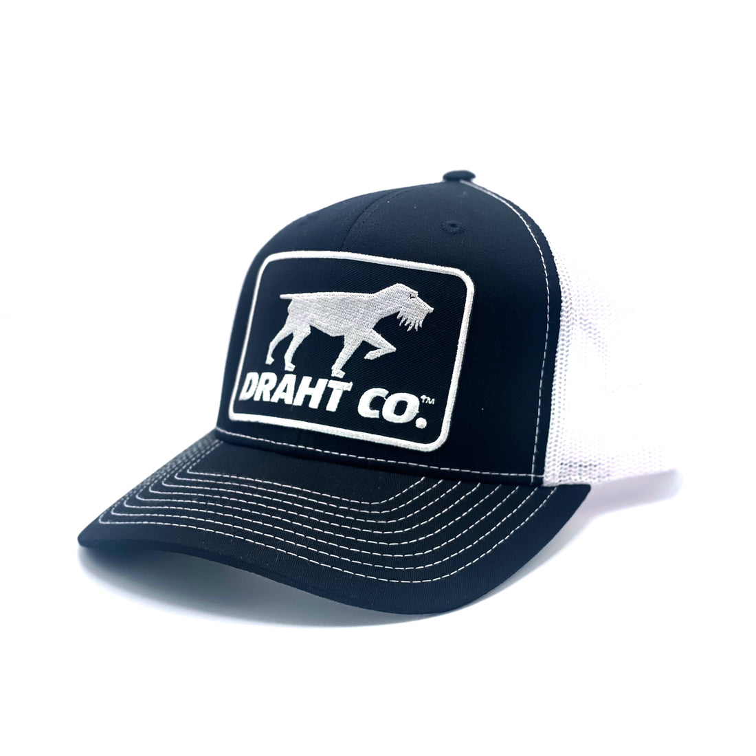 Black & White Bearded Patch Hat