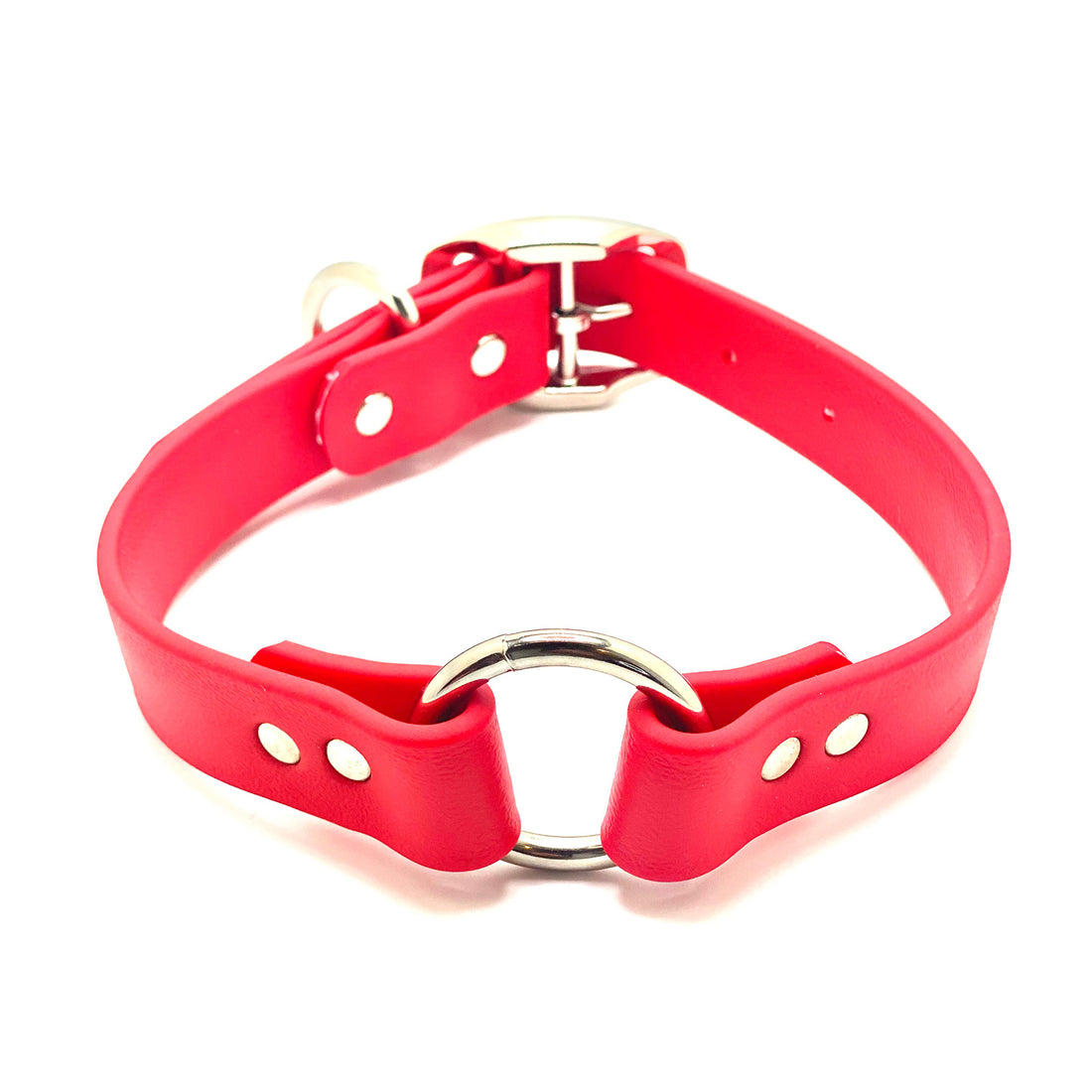 Red TufFlex 1" or 3/4" Standard Dog Collar with Center Ring