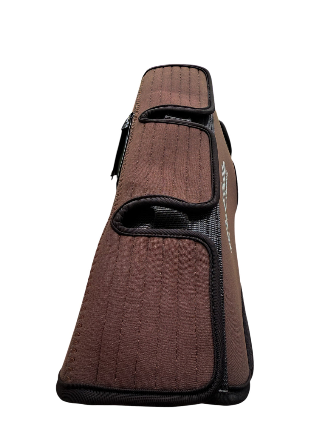 Rekoile solid brown dog vest, top view lift handle hidden view
